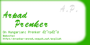 arpad prenker business card